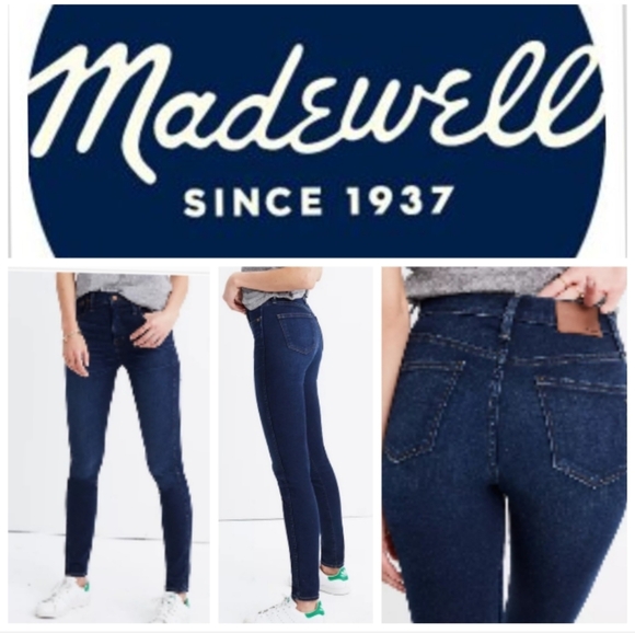 Madewell Denim - Madewell 9" High Rise Dark Blue Skinny Jeans. Size 26.